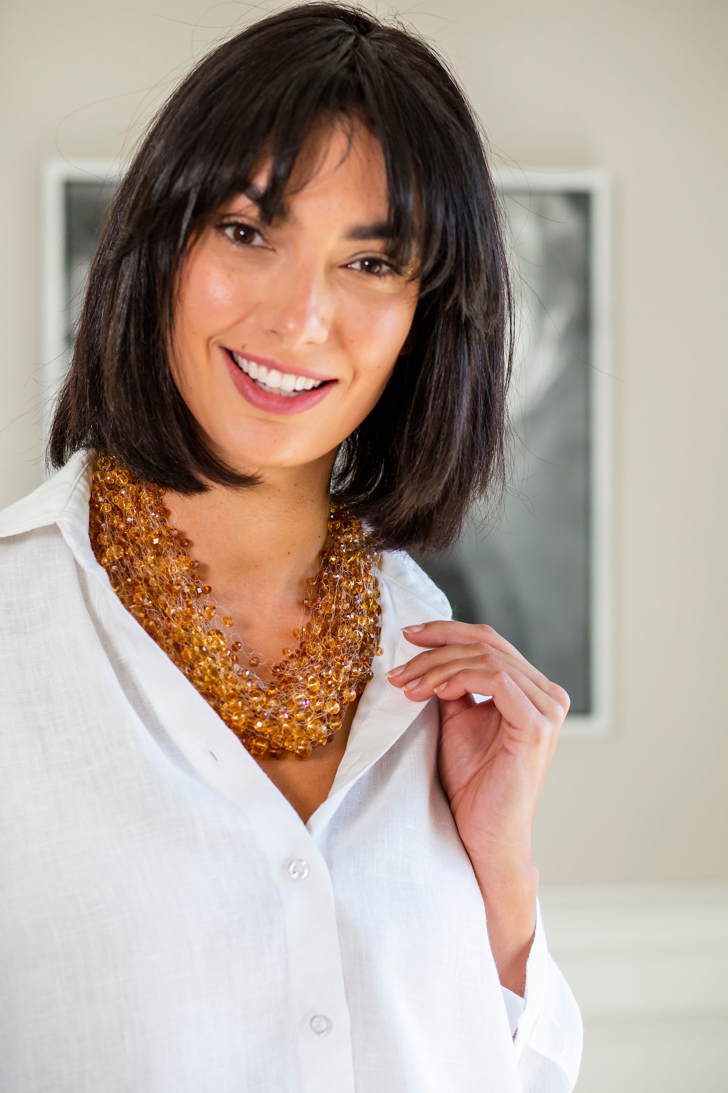 Crystal Bead Cluster Necklace