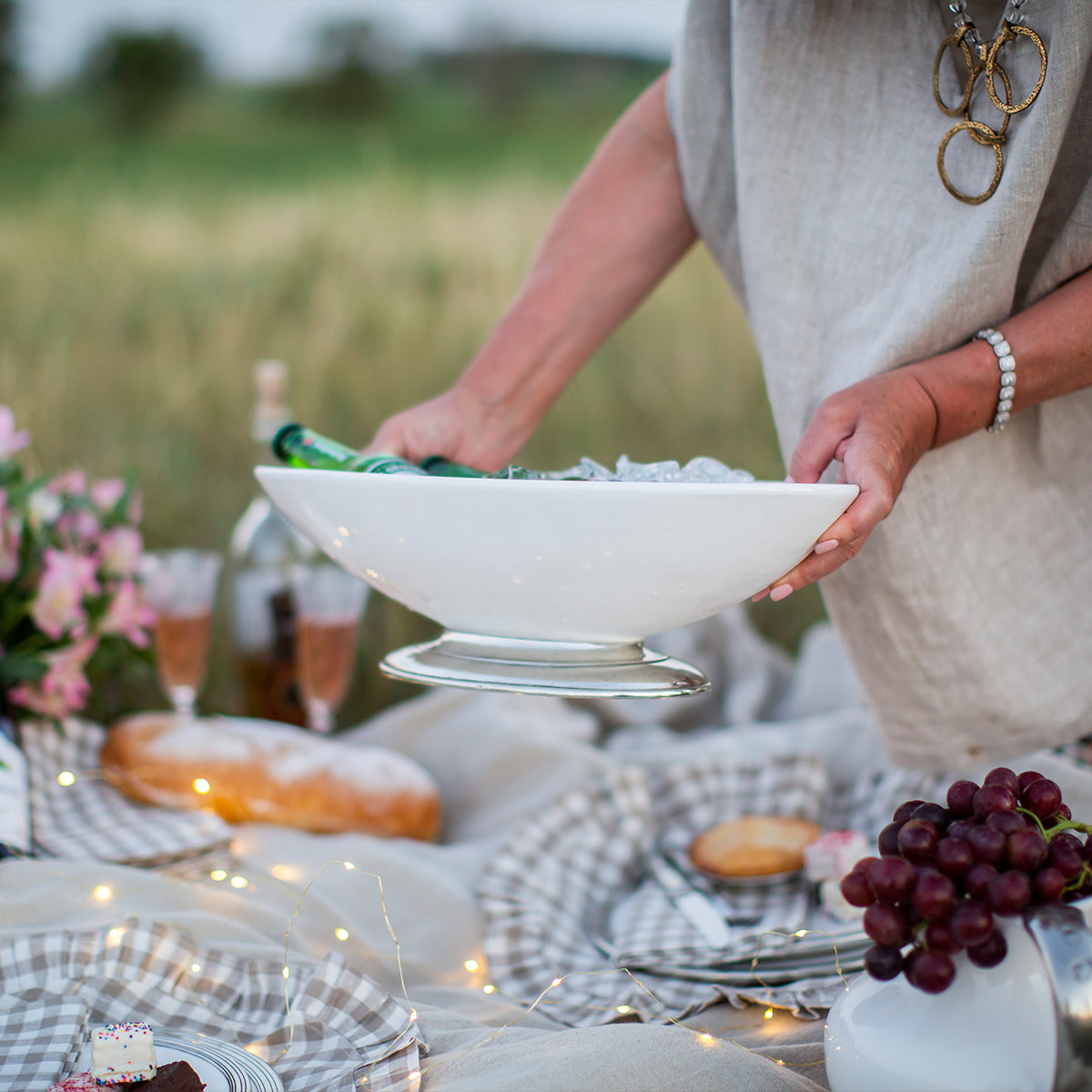 Tuscan Footed Oval Bowl