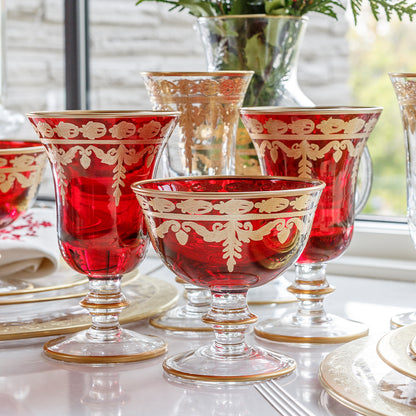 Vetro Gold Red Compote