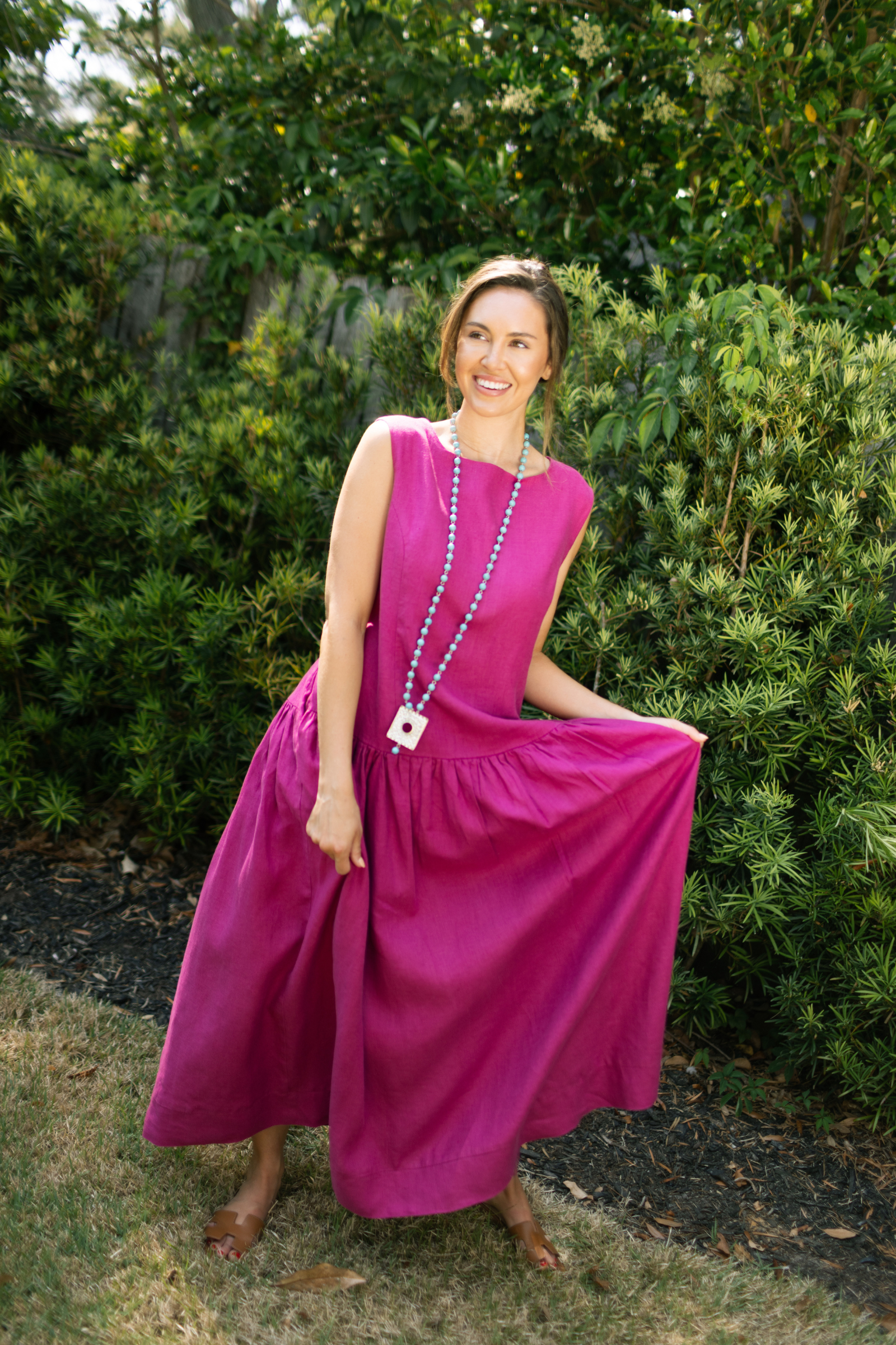Gwynn Sleeveless Linen Dress | Arte Italica XSmall / Magenta
