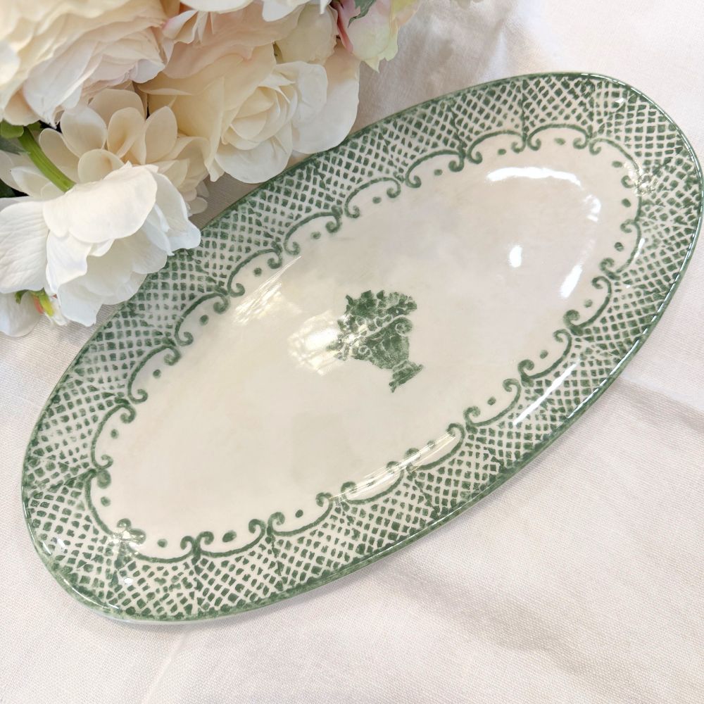 Burano Green Oval Platter