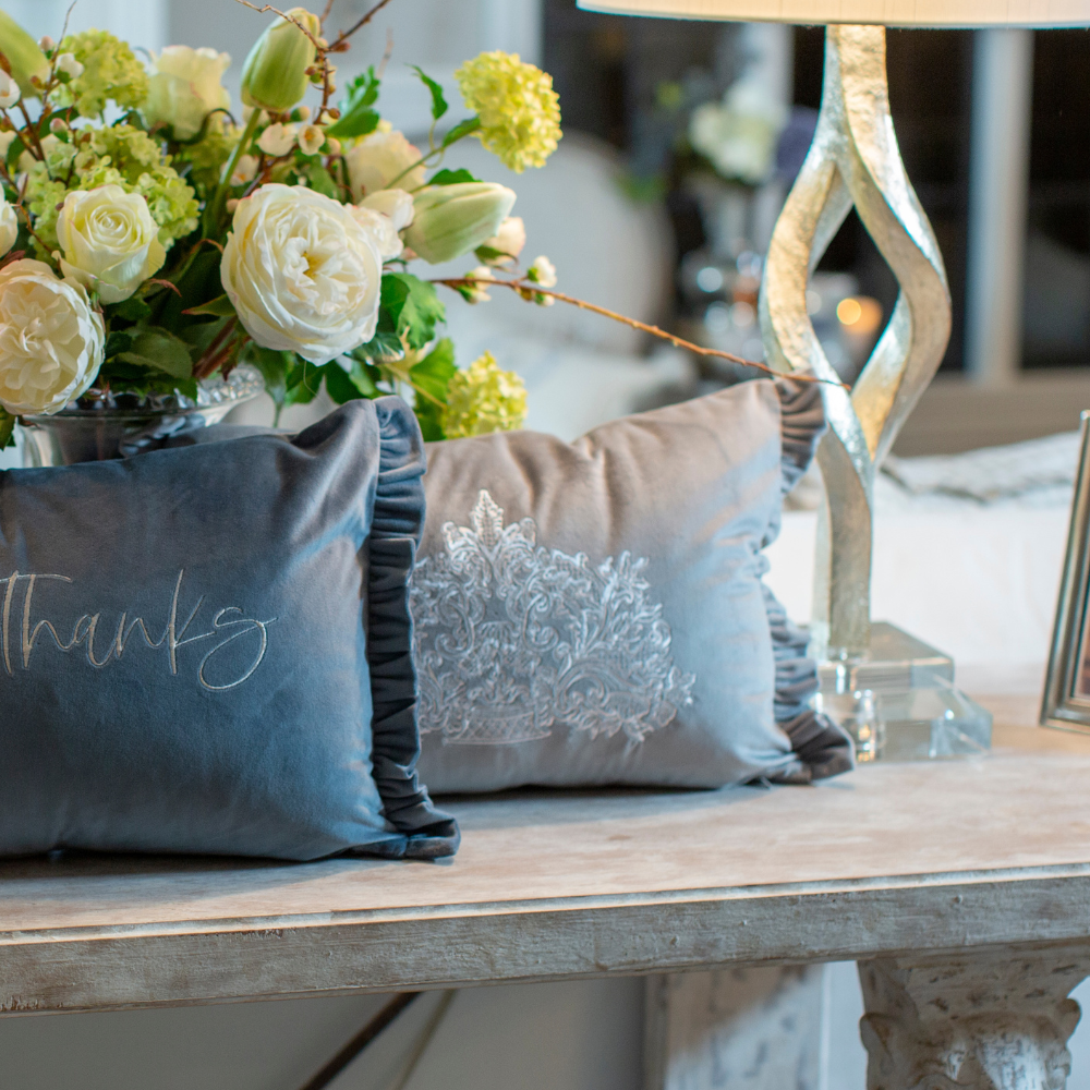 Bountiful Basket Velvet Decor Pillow