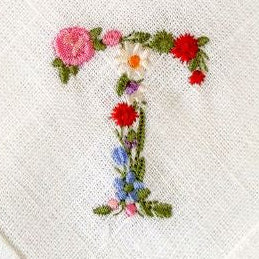 Petite Floral Monogram Large Linen Napkin - New