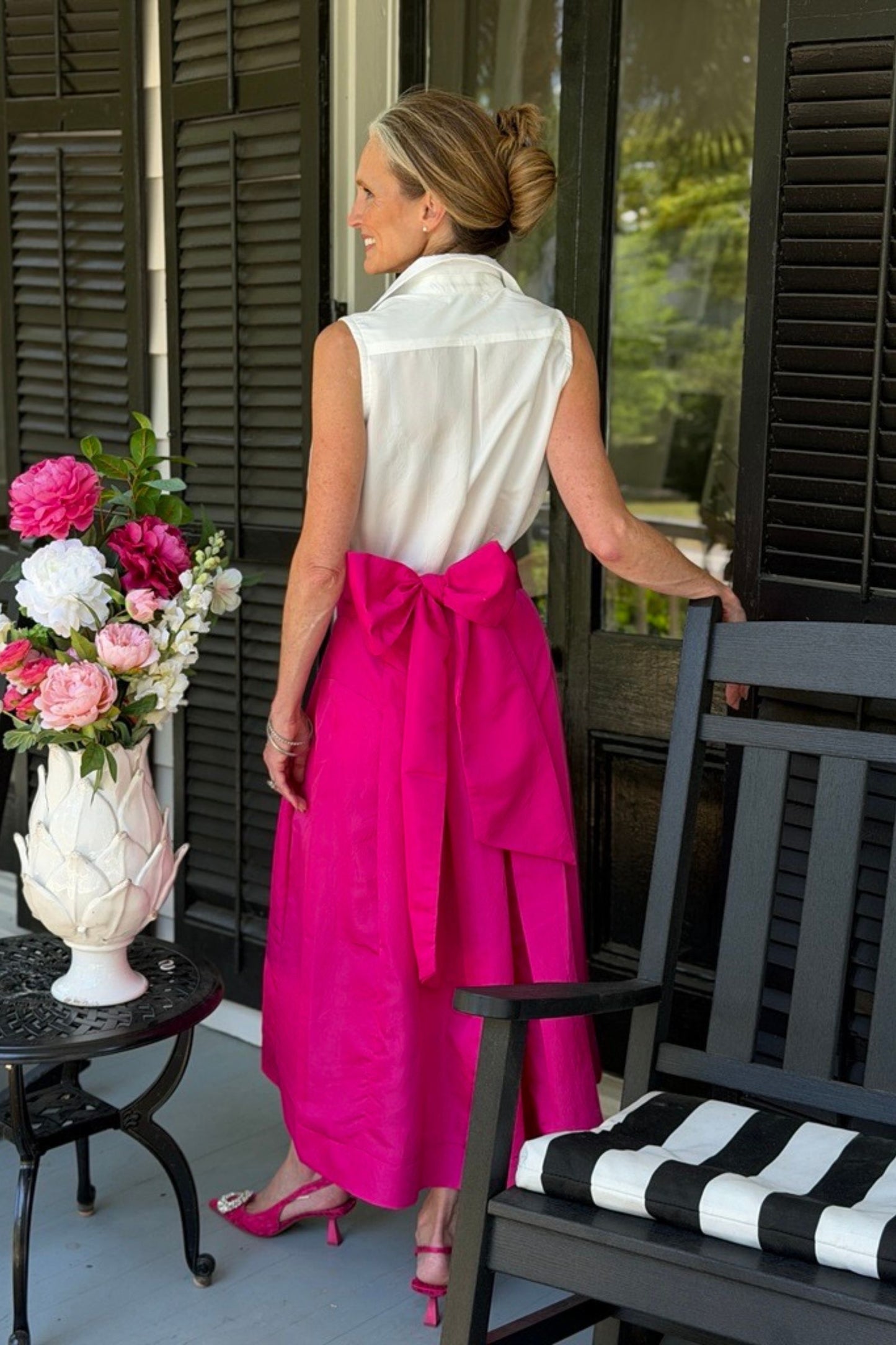 Caroline Sleeveless Taffeta Top