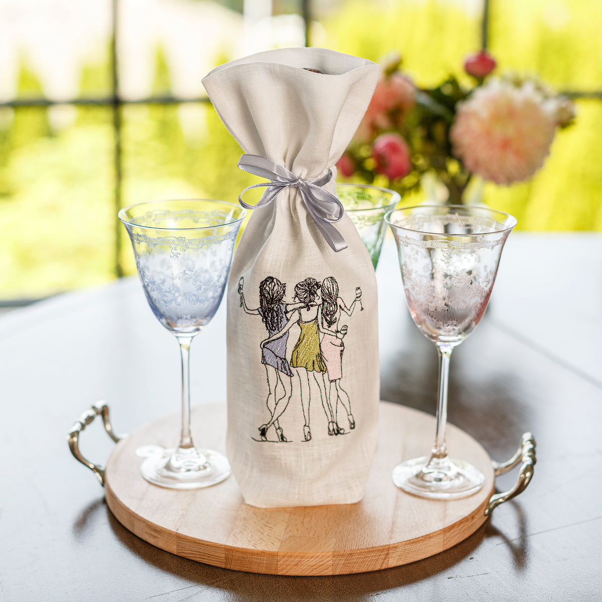 Sac à vin en velours Besties