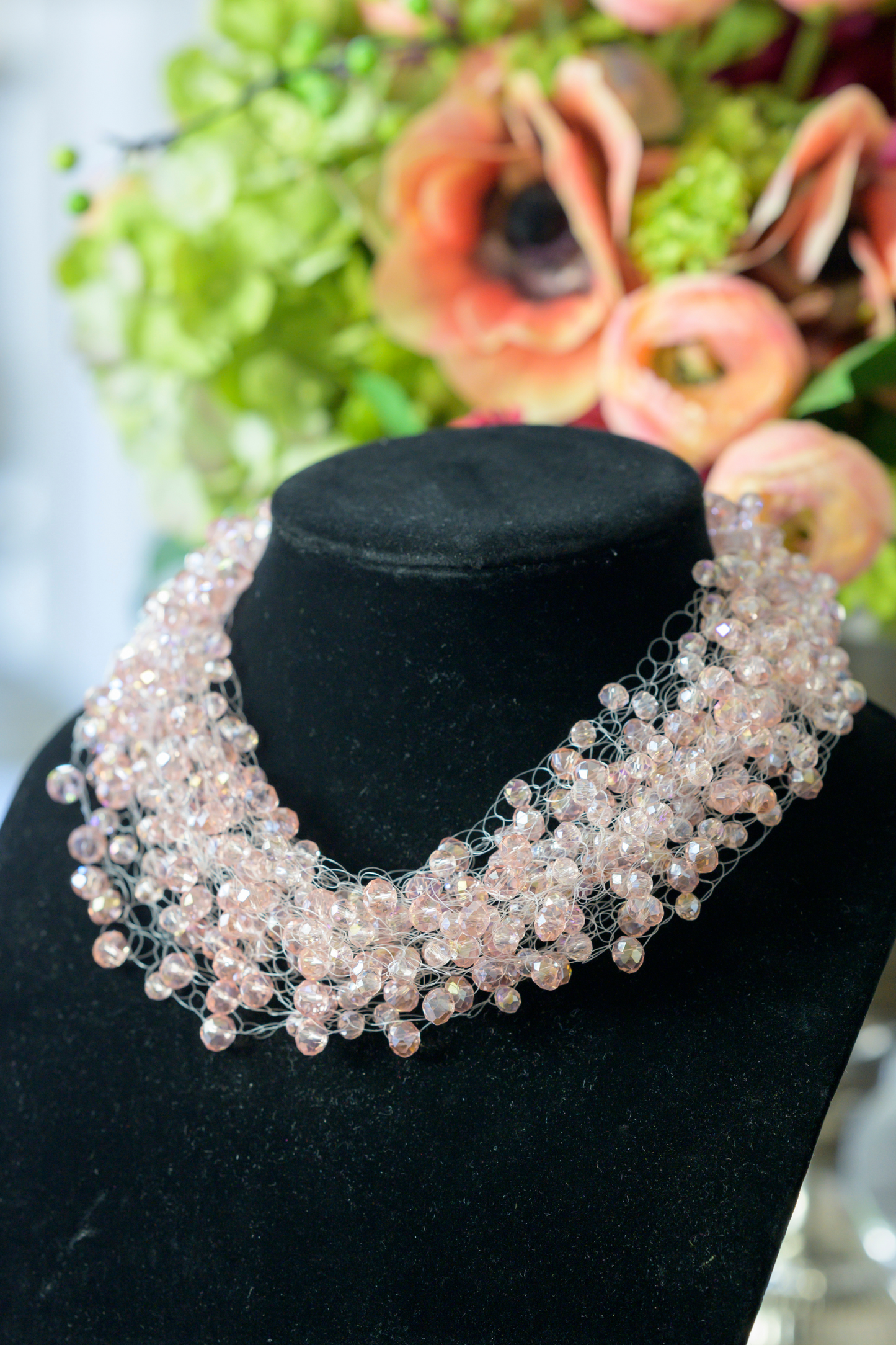 Petite Crystal Bead Cluster Necklace
