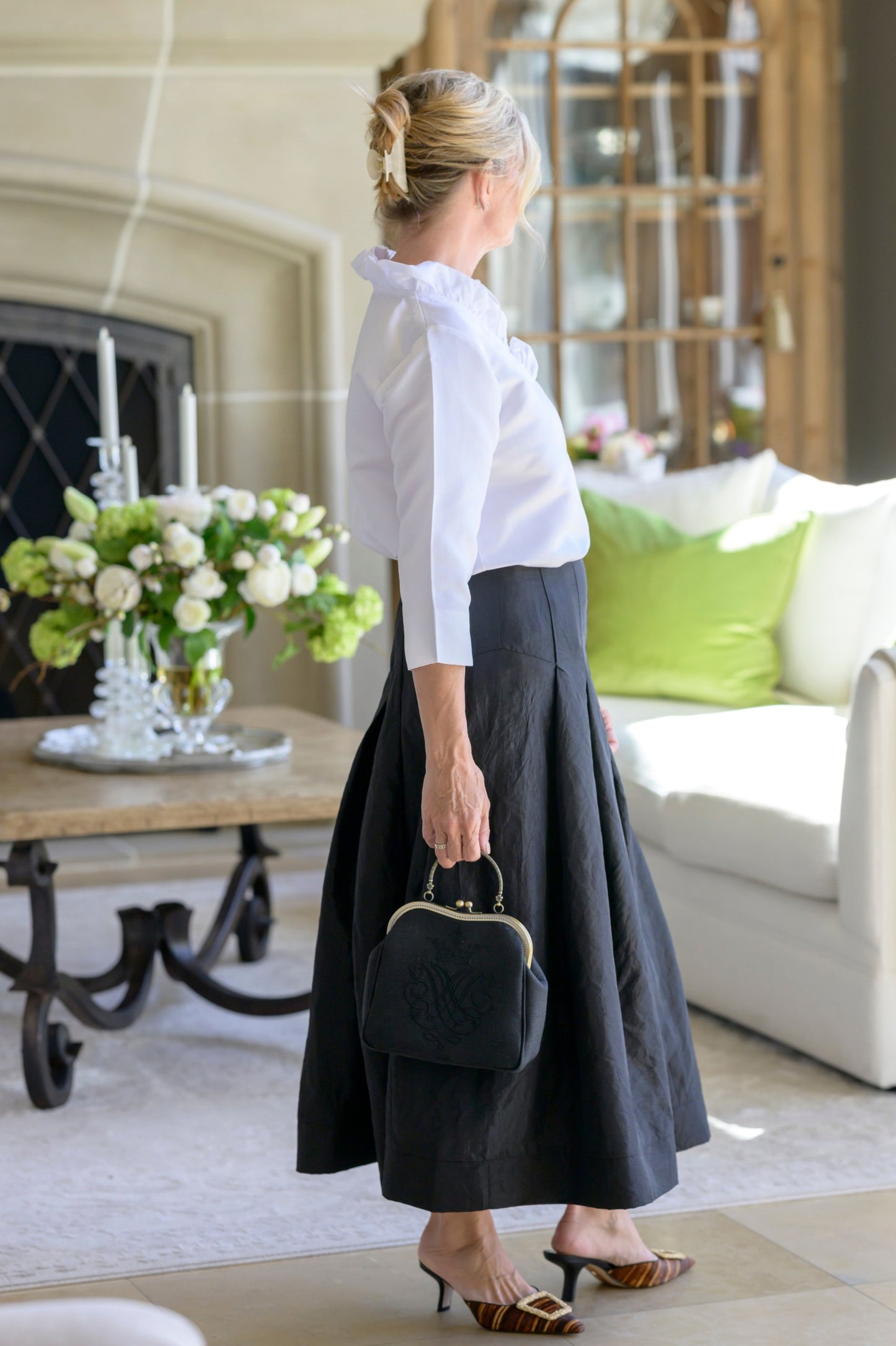 Darcy Snow White Taffeta Top - New