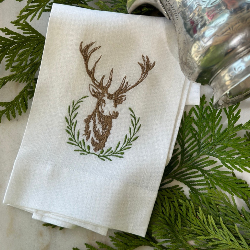 Laurel Wreath Stag Towel