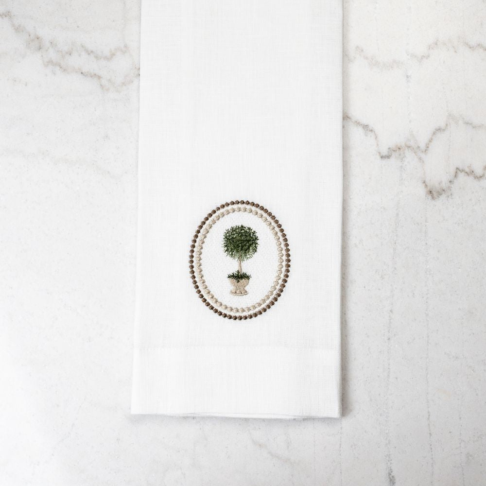 Rosemary Topiary Linen Towel - New