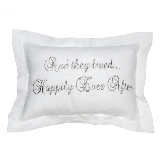 They Lived Happily Ever After Linen Decor Pillow