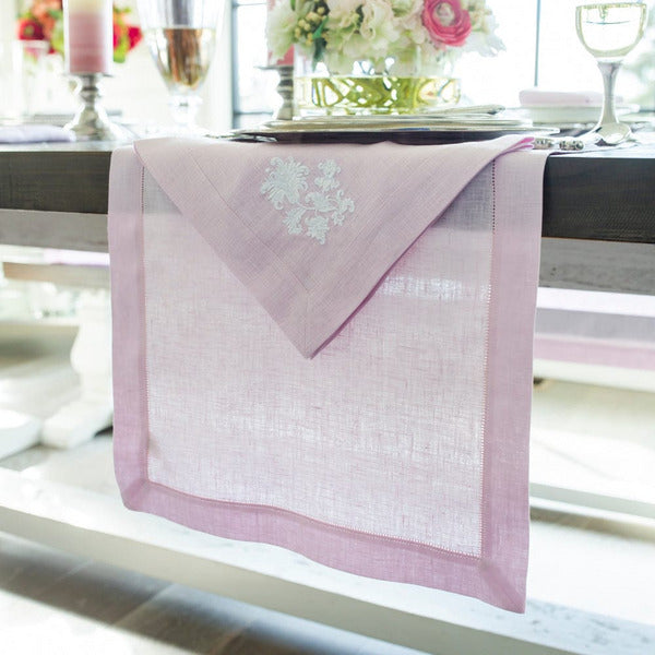 Hemstitch Linen Table Runner 17