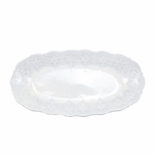 Merletto White Large Oval Bowl
