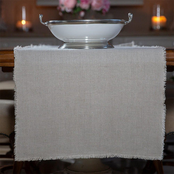 Detail shot of fringe on provence runner