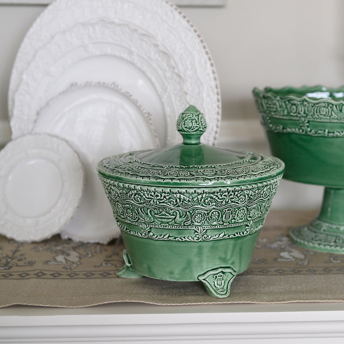 Renaissance Footed Bowl with Lid