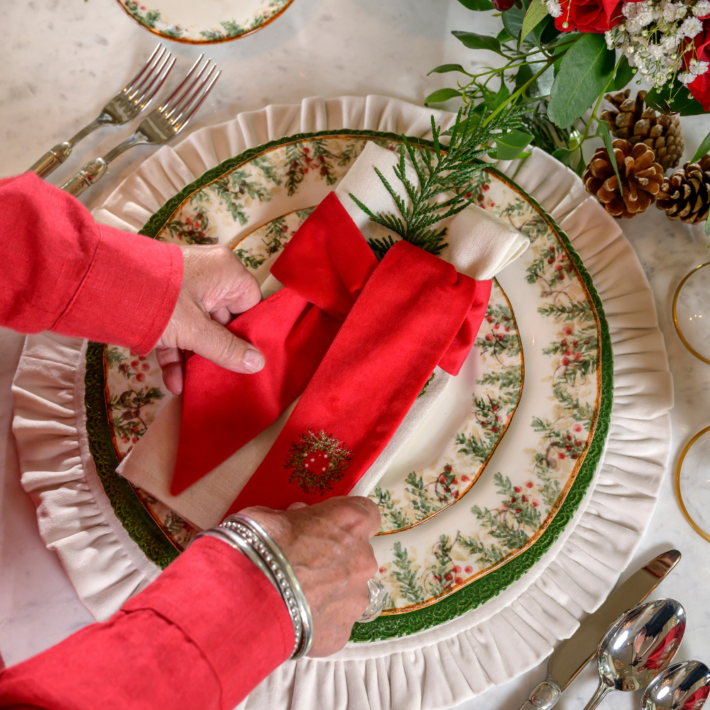 Mini Wreath Napkin Sash - New