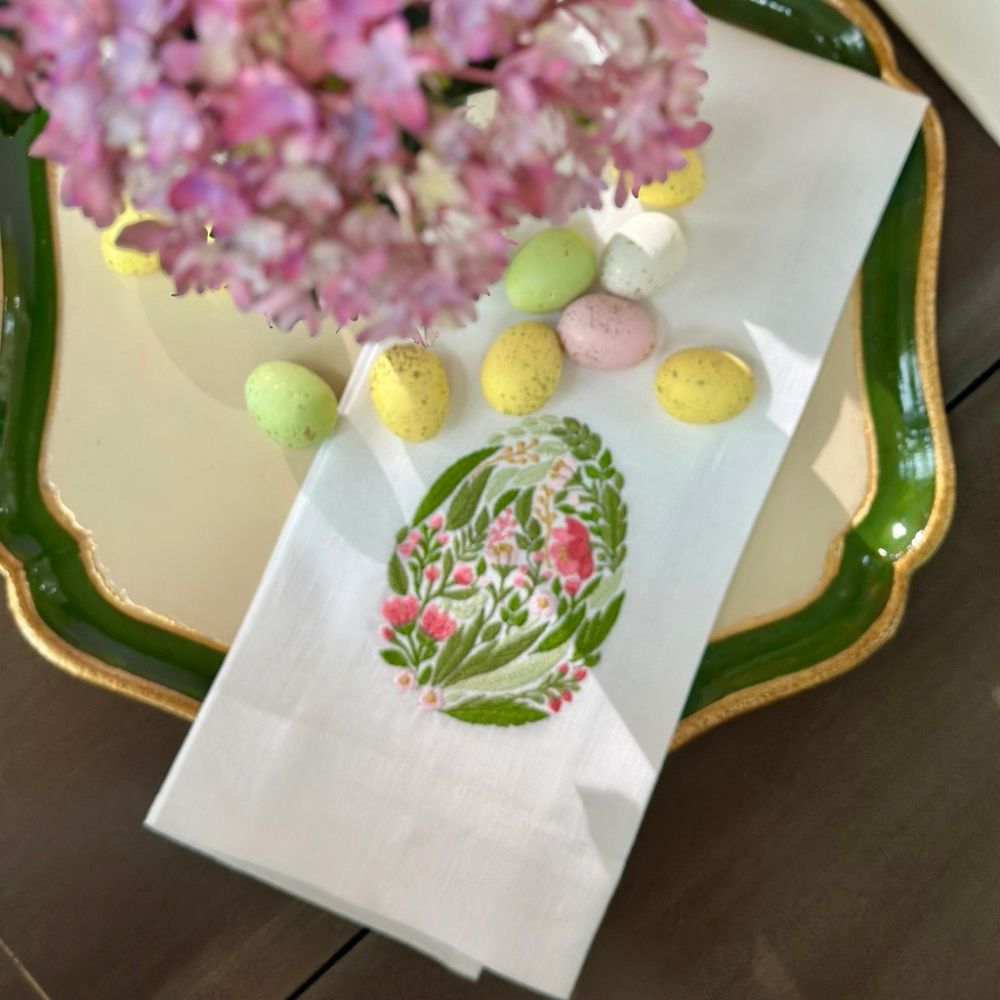Garden Easter Egg Linen Towel - New