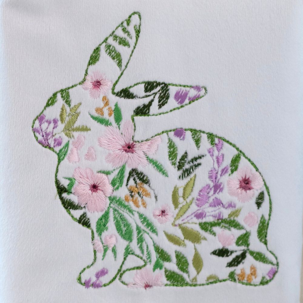 Garden Bunny White Velvet Tissue Box Cover - New