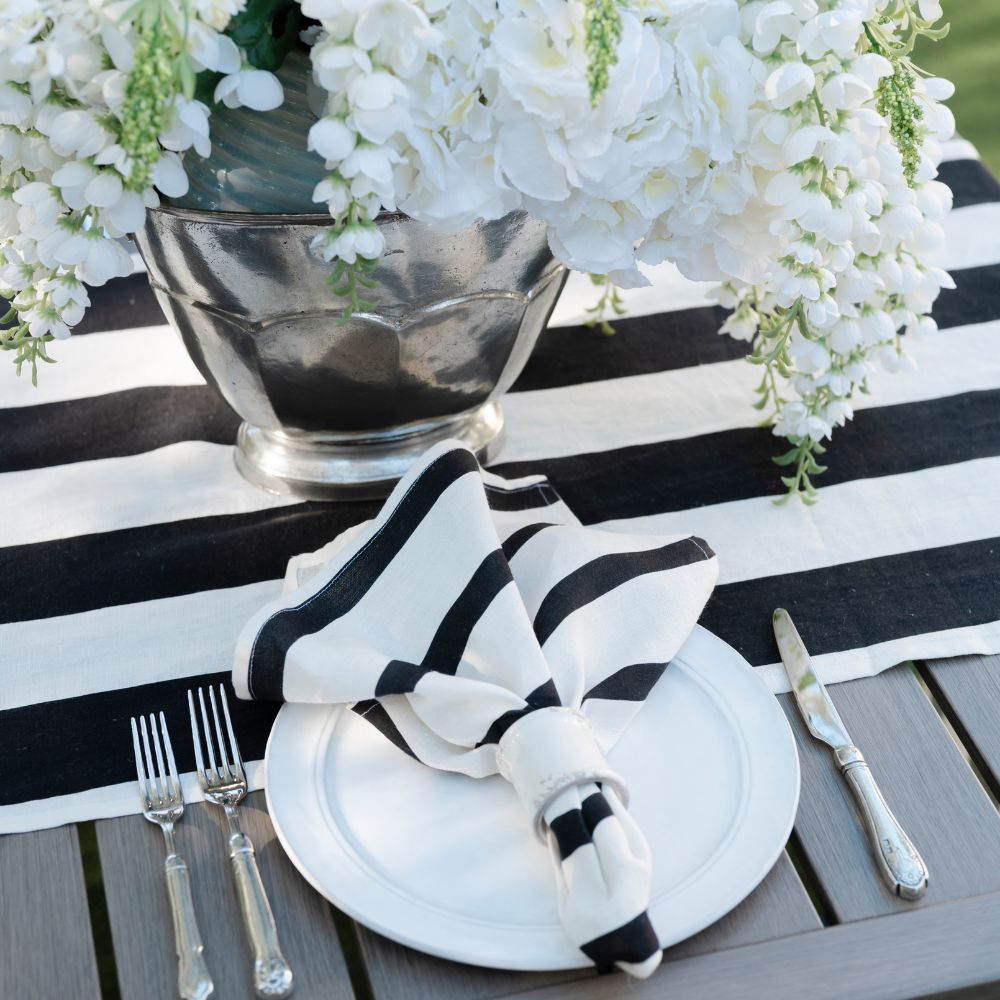 Portofino Bold Stripe Large Linen Napkin