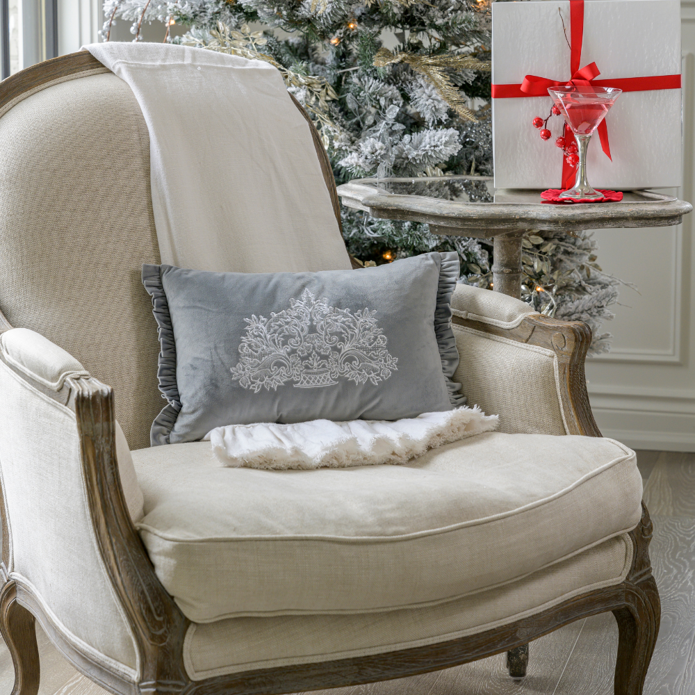 Bountiful Basket Velvet Decor Pillow