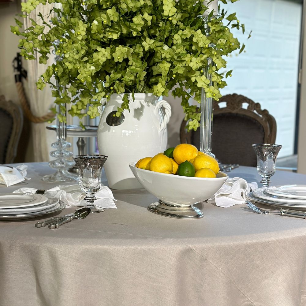 Round Linen Tablecloth