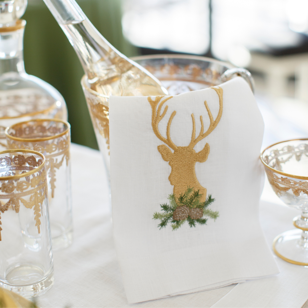Golden Stag Linen Towel