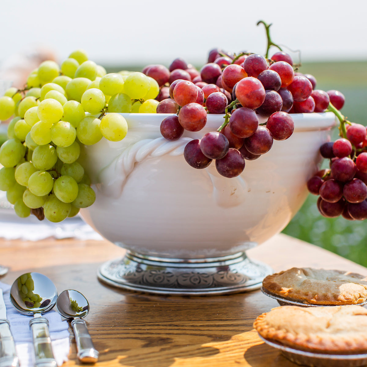 Tuscan Footed Bowl with Rope Handles