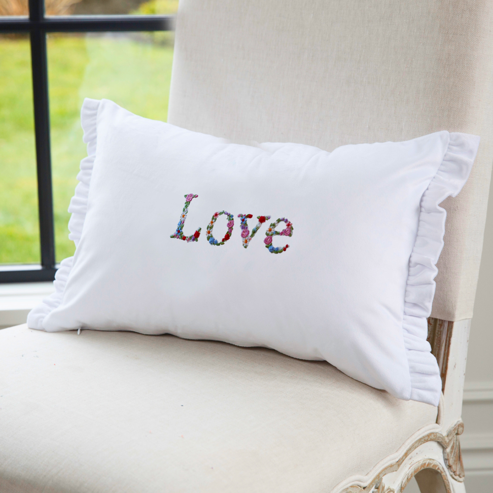 Floral Love Velvet Decor Pillow