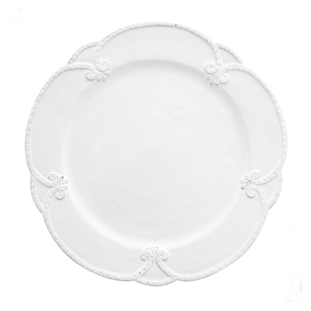 Bella Bianca Rosette Dinner Plate - Italian Stoneware 11.25
