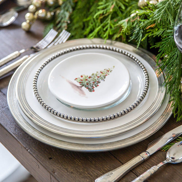 Arte ItalicaTuscan bread and canapé plate hand painted Christas Tree Italian ceramic