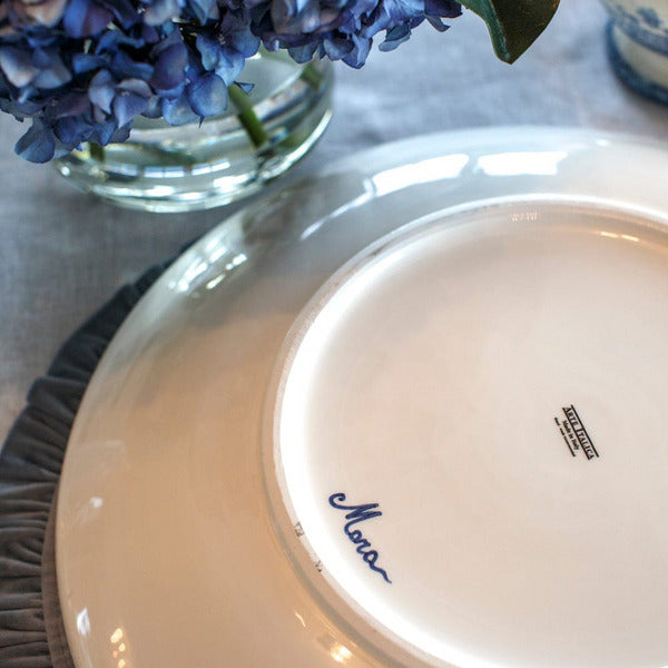 Arte Italica Burano large limited platter blue ceramic Italian hand painted dinnerware, serving platter signed on back