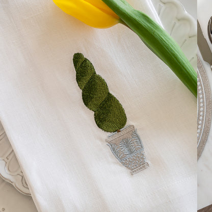 Spiral Topiary Linen Towel - New Color