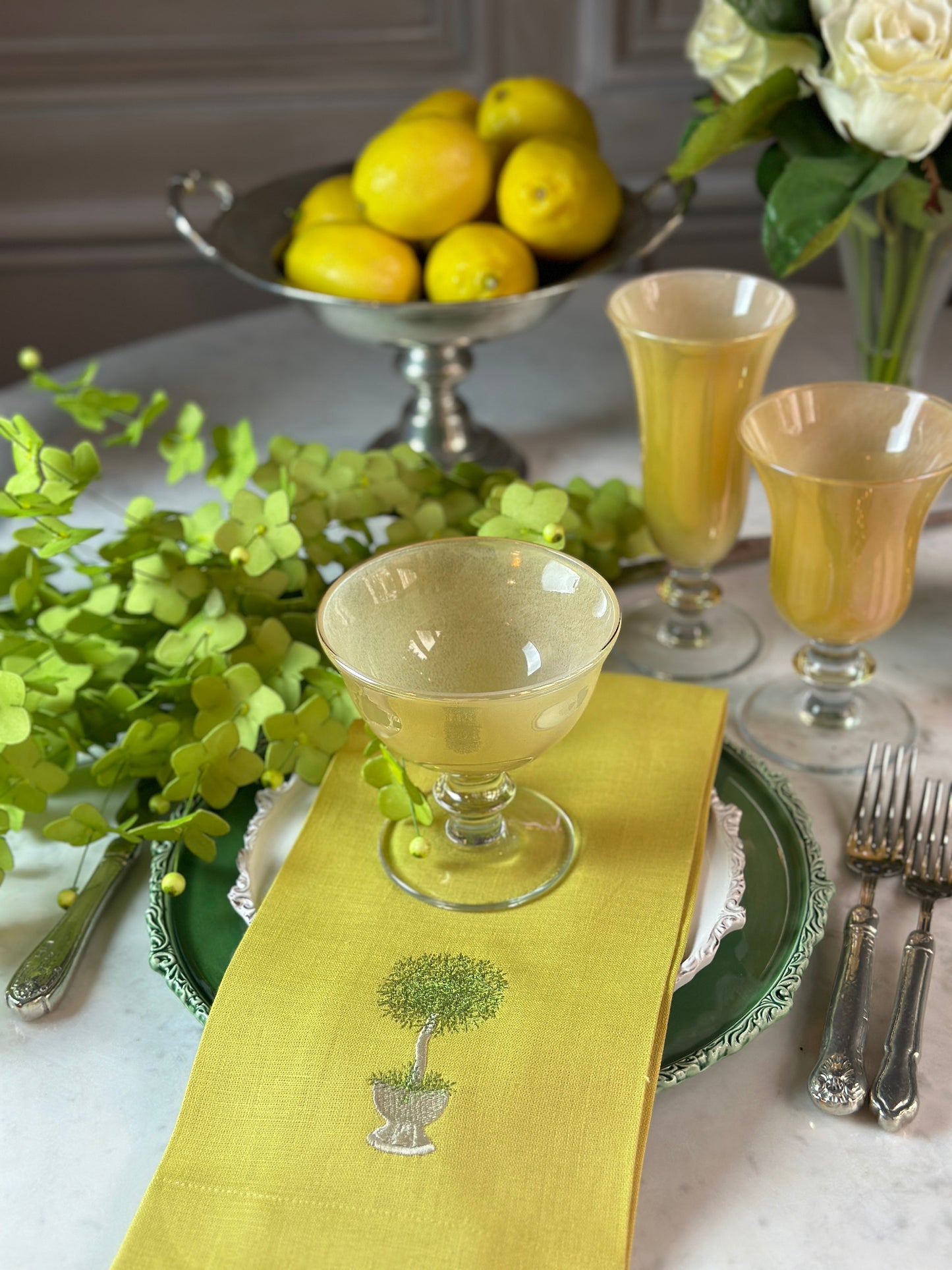 Herb Topiary Linen Towel - New Color
