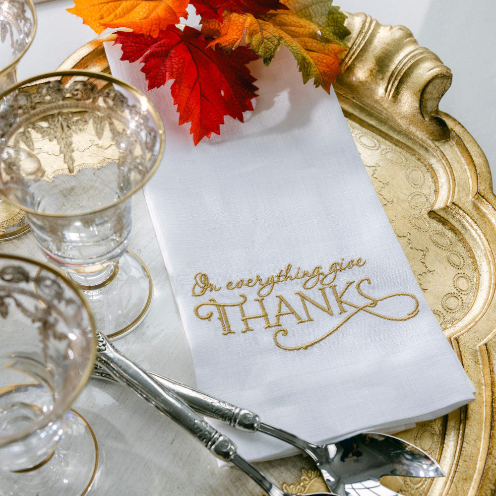 In Everything Give Thanks Linen Towel