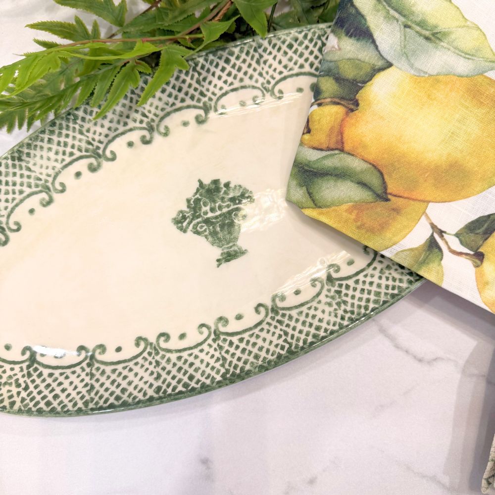Burano Green Oval Platter