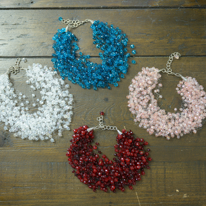 Petite Crystal Bead Cluster Necklace