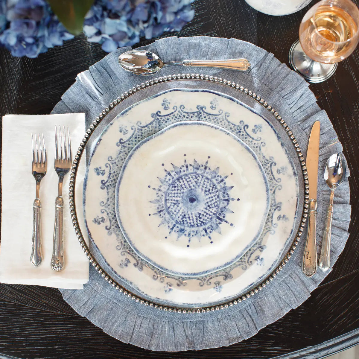 Round Ruffle Linen Placemat