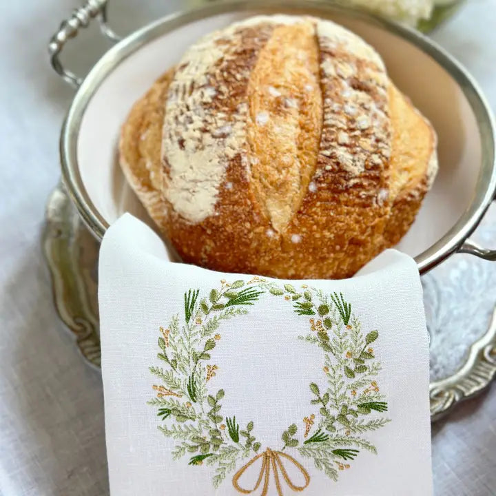 Farmers Market Wreath Linen Towel