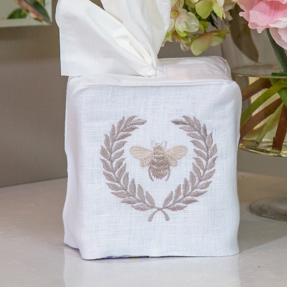 Bumble Bee Linen Tissue Box Cover