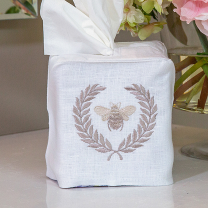 Bumble Bee Linen Tissue Box Cover