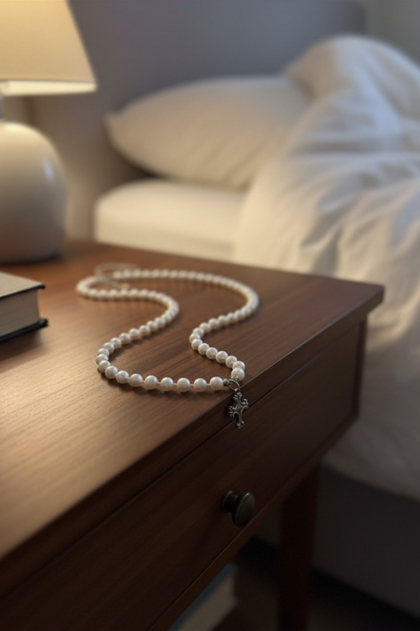 Necklace, Freshwater Pearl Petite Cross - NEW!