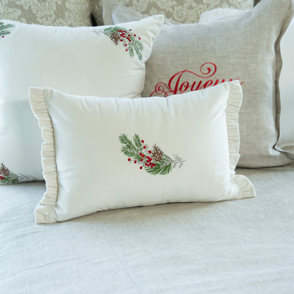 Natale Sprig Velvet Decor Pillow