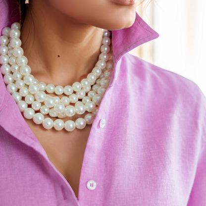 Holly Five Strand Pearl Necklace