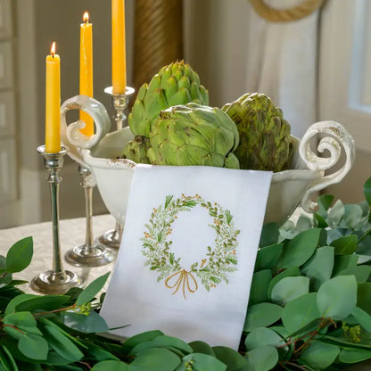 Farmers Market Wreath Linen Towel