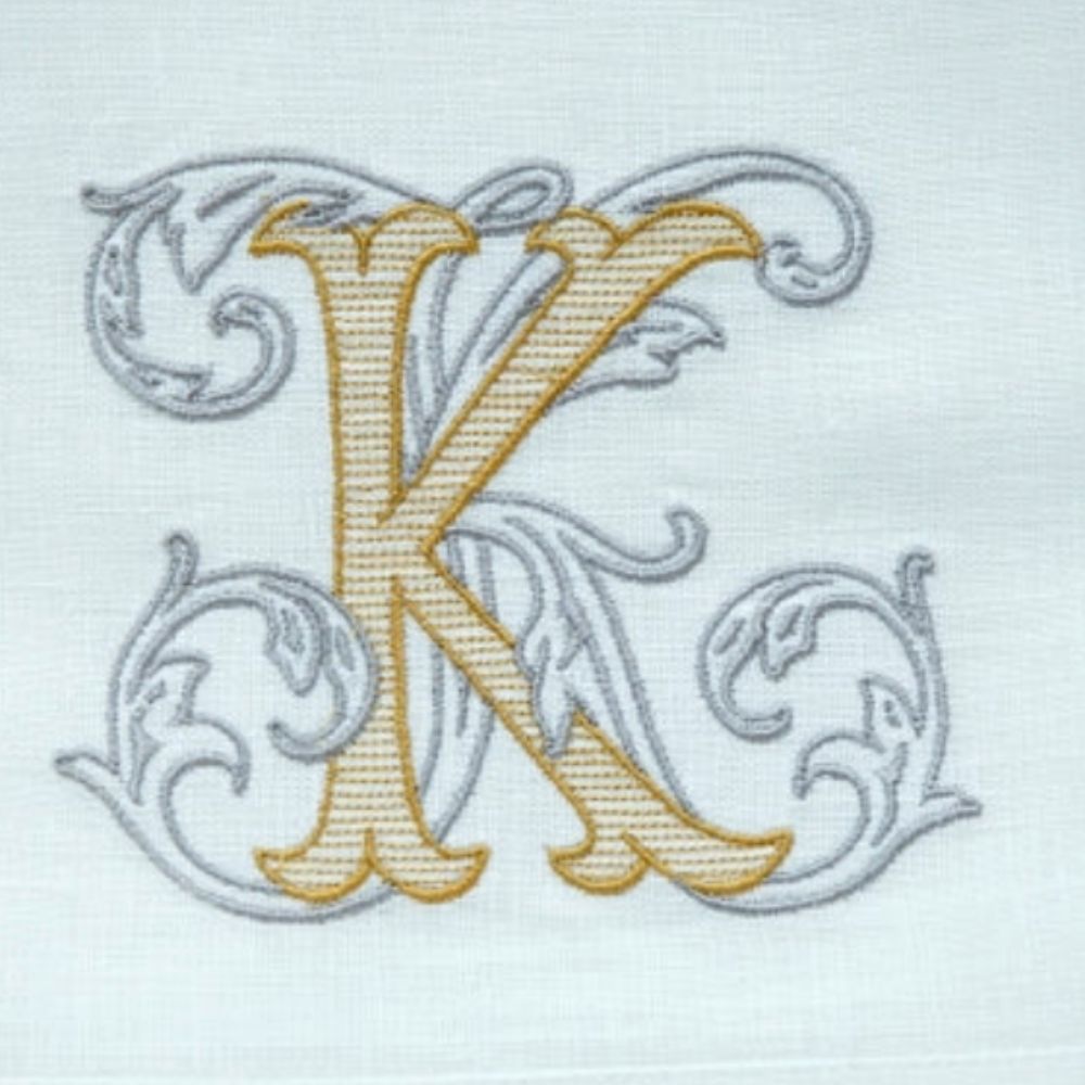 Vintage Vine Monogram Linen Towel