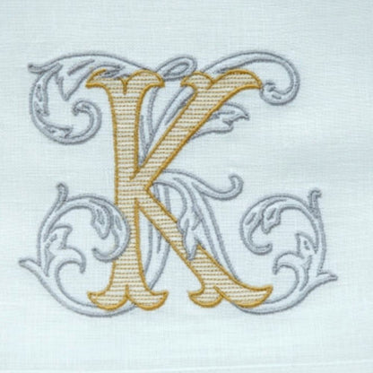 Vintage Vine Monogram Linen Towel