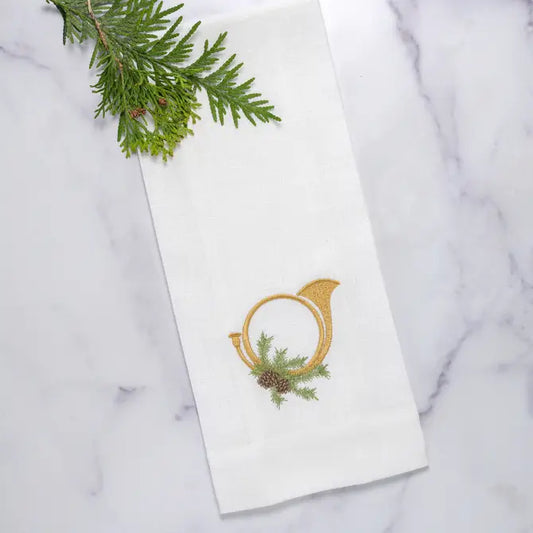 Christmas Horn Linen Towel