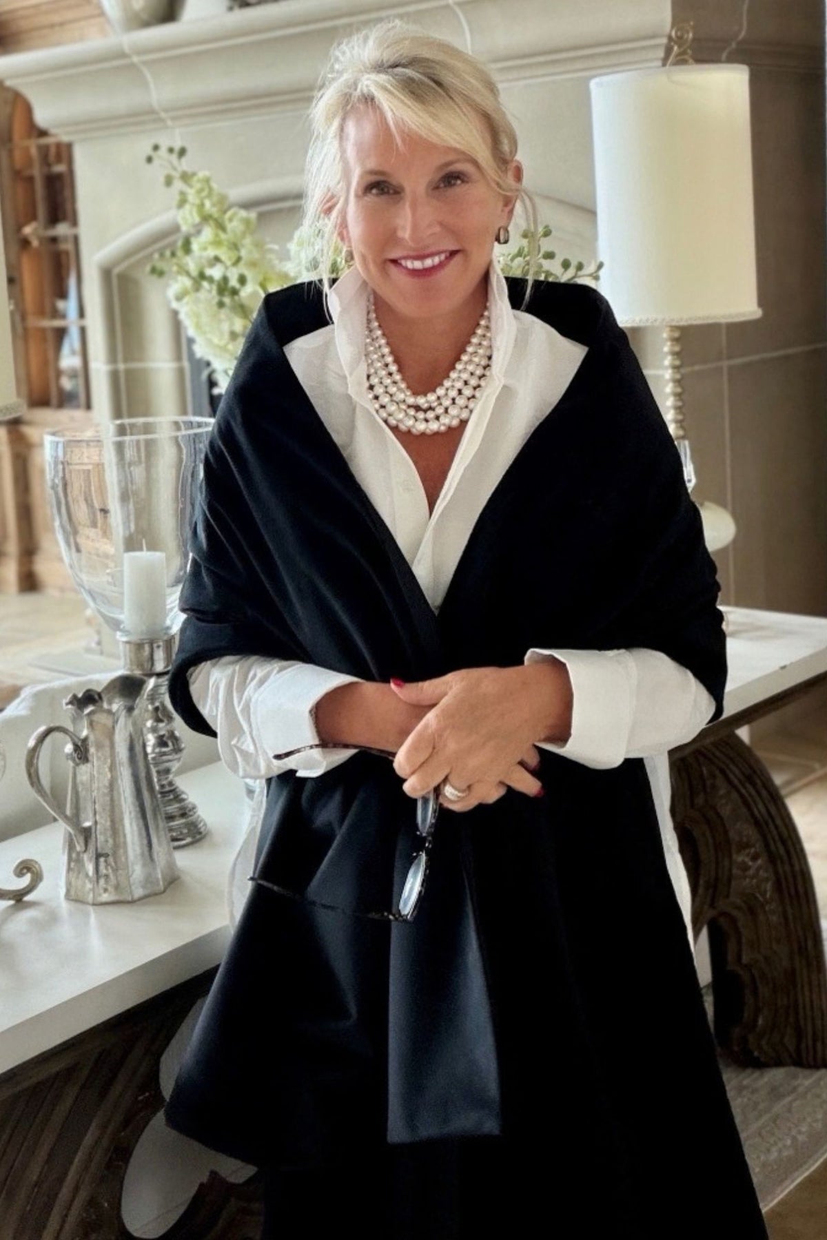 Midnight Wrap, Black Taffeta and Velvet