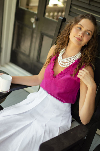 Tiburon Sleeveless Linen Tank