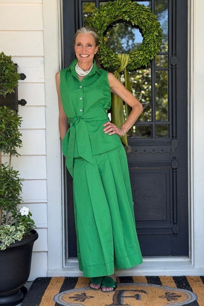 Caroline Sleeveless Taffeta Top