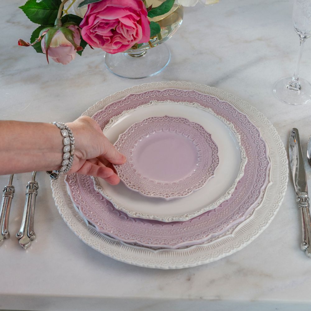 Finezza Rosa Pink Bread / Canapé Plate - NEW